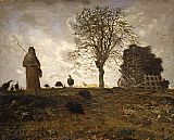 Autumn landscape with a flock of Turkeys by Jean Francois Millet